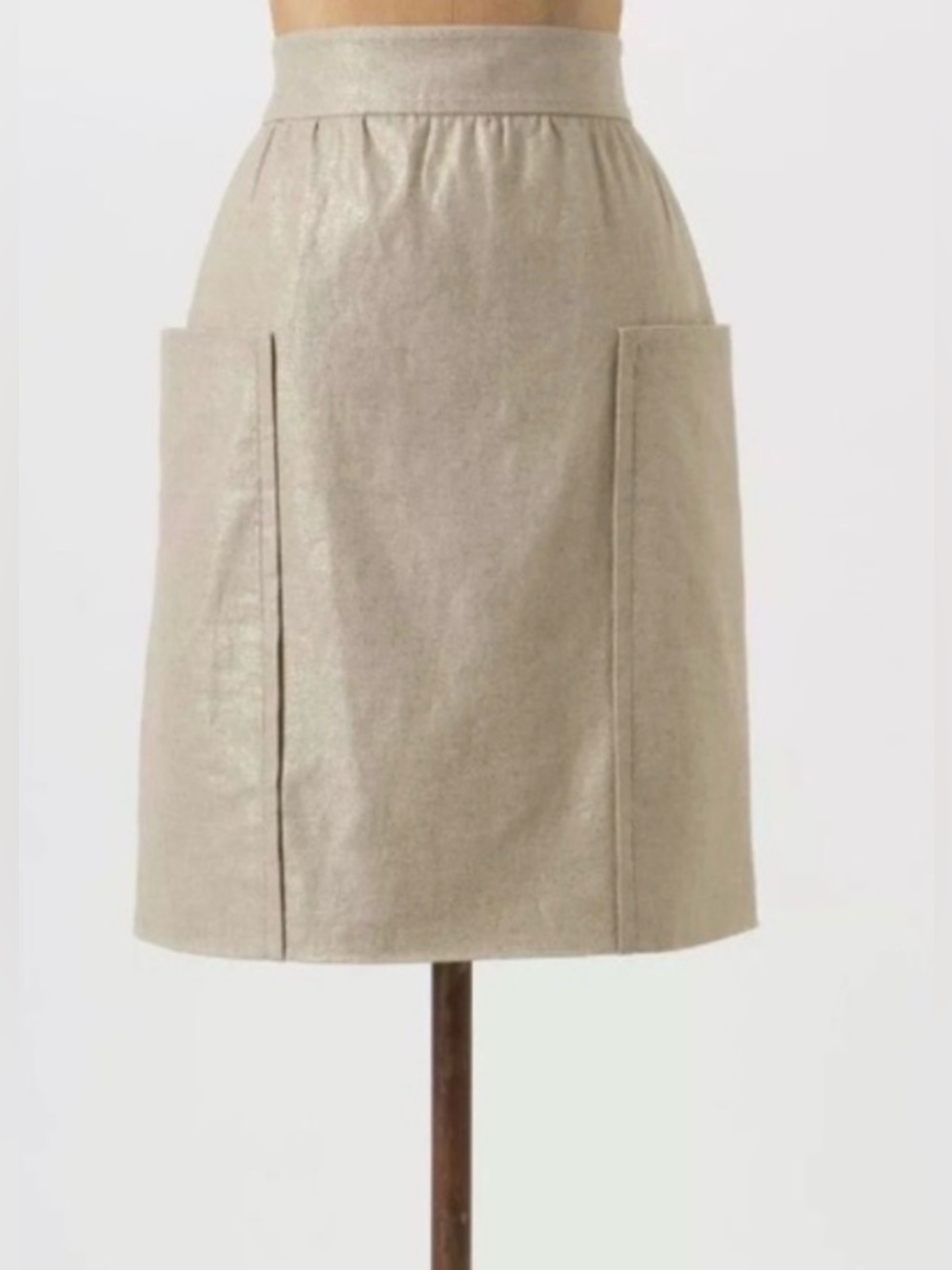 Cartonnier Textured Linen Blend Skirt | Neutral Chic Pocket Anthropologie - Picture 3 of 10